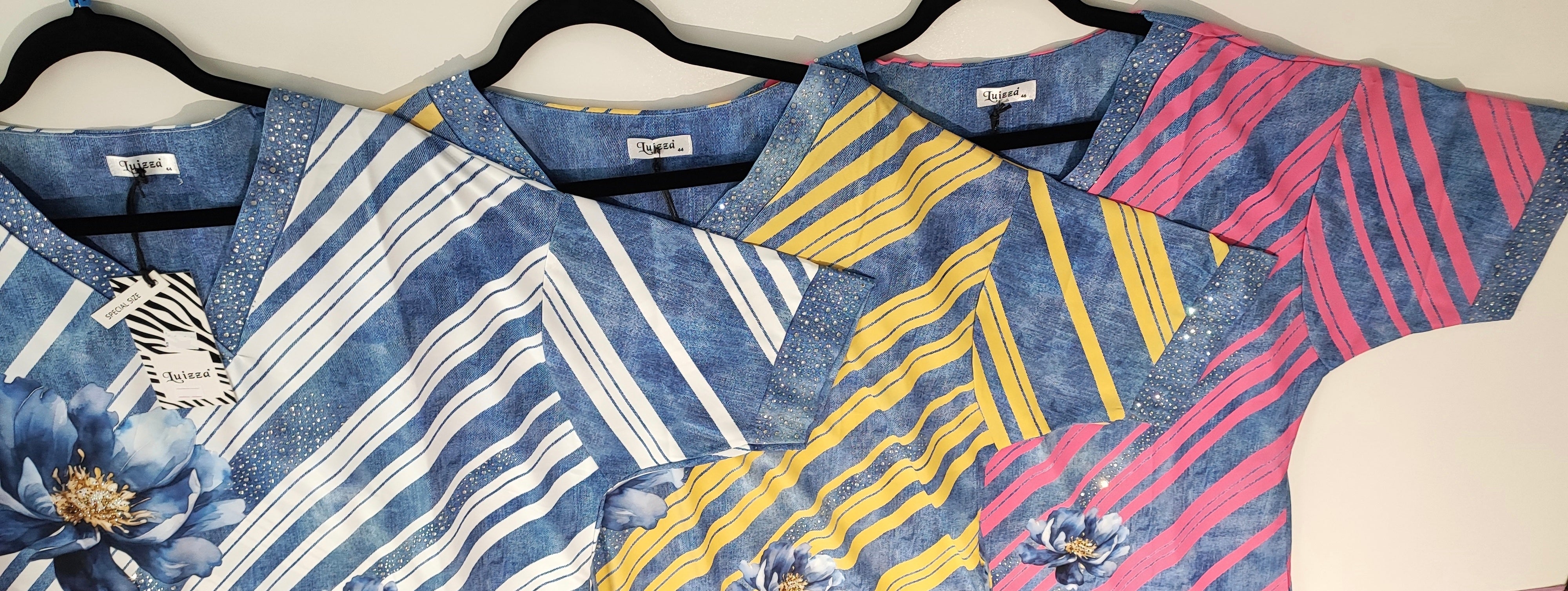 Dámské maxi šaty s pruhy a květy