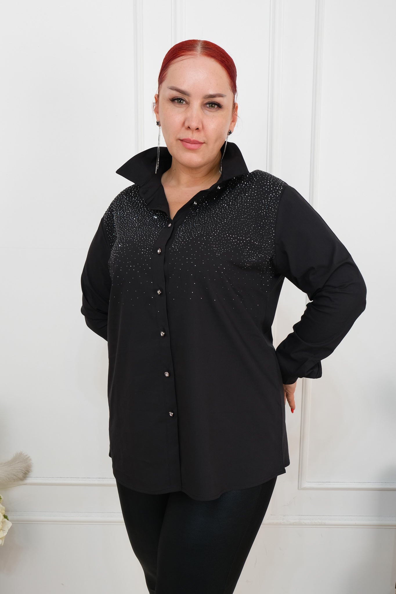 Slavnostní dámská košile s kamínky