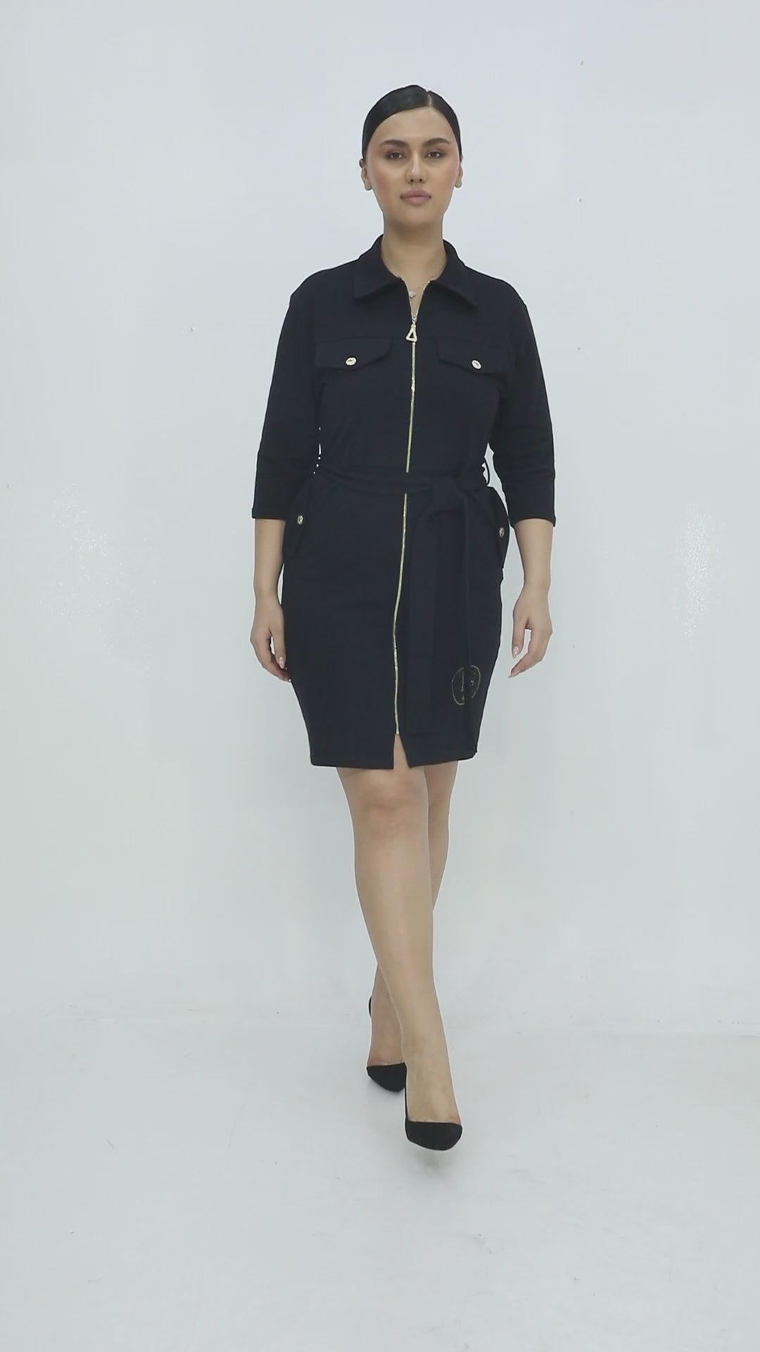 Luxusní černé tunikové šaty