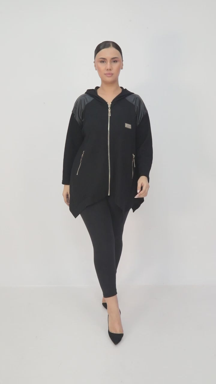 "SHADOW EDGE" - Asymetrická mikina s kapucí