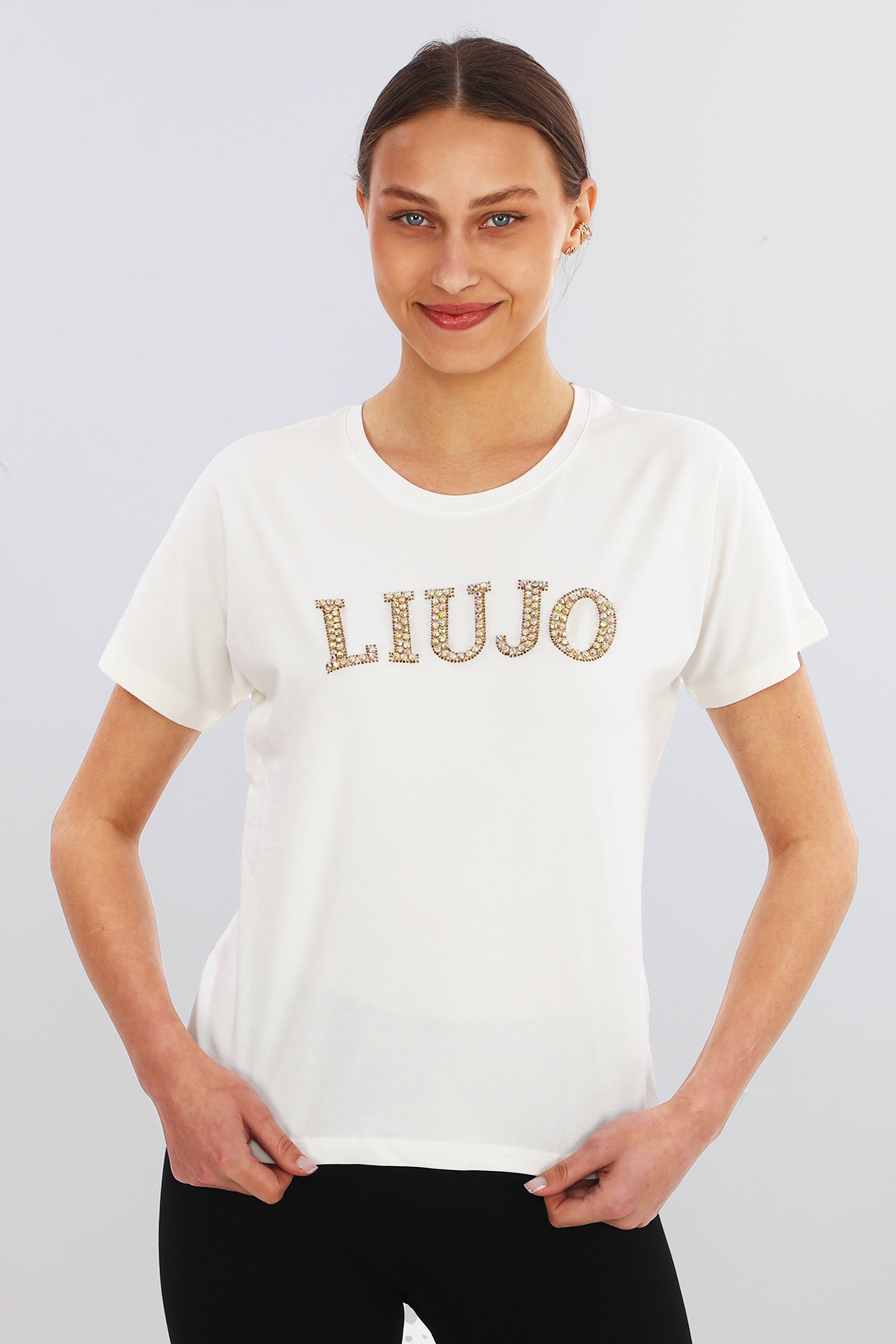 Dámské tričko s kamínky ve stylu luxusních značek