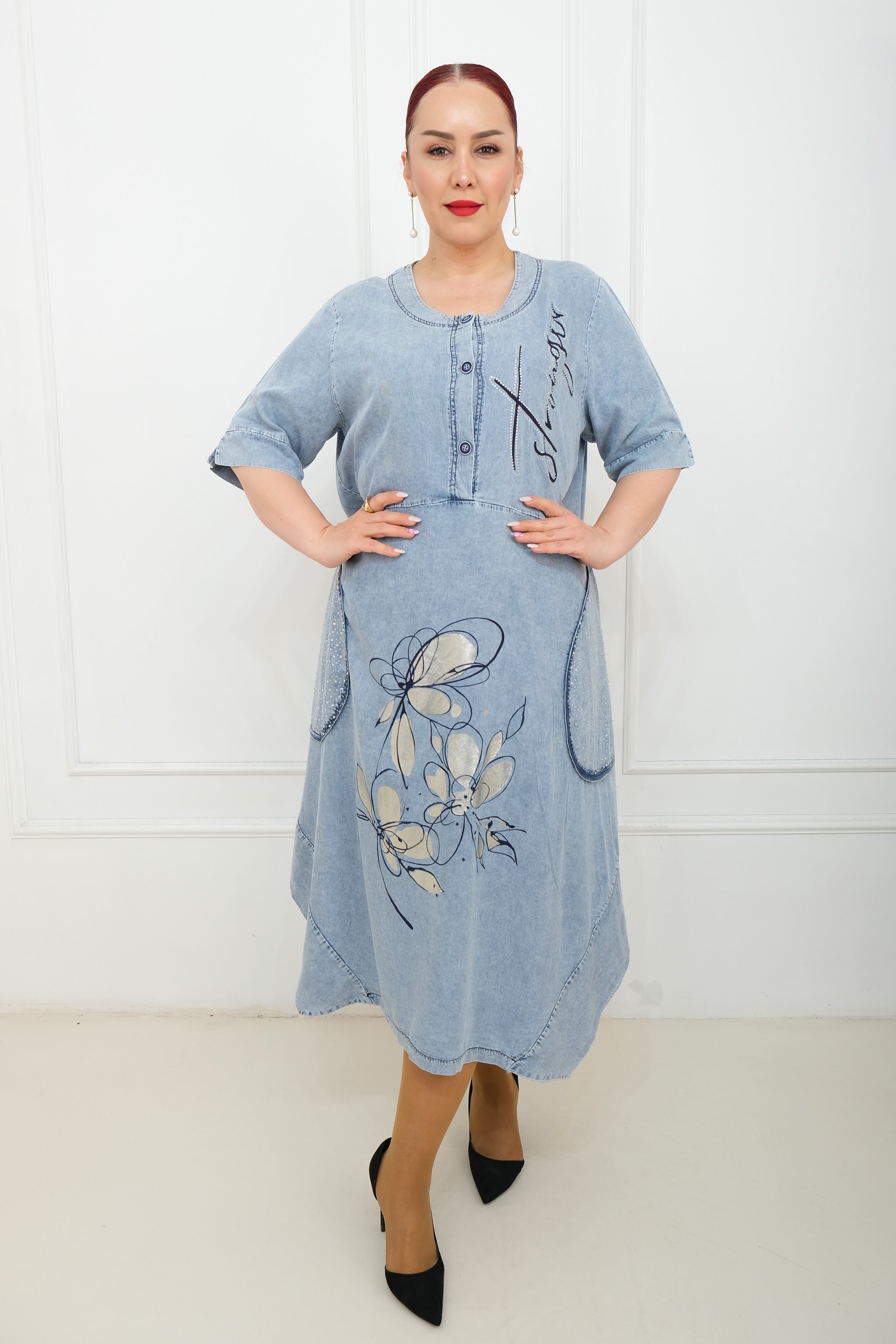 Džínové šaty "Stronger"