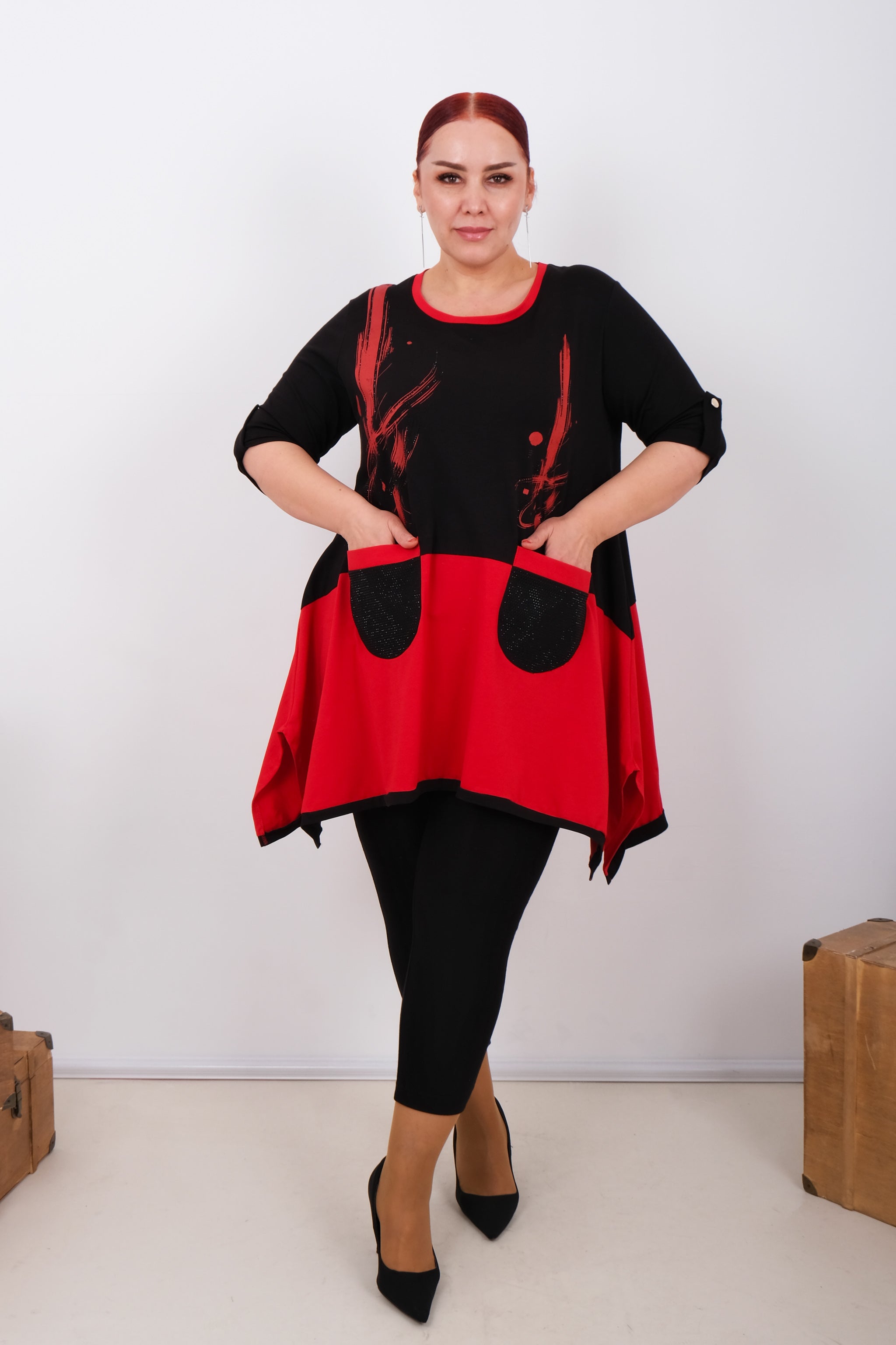 Oversized tunikové tričko s grafickým potiskem