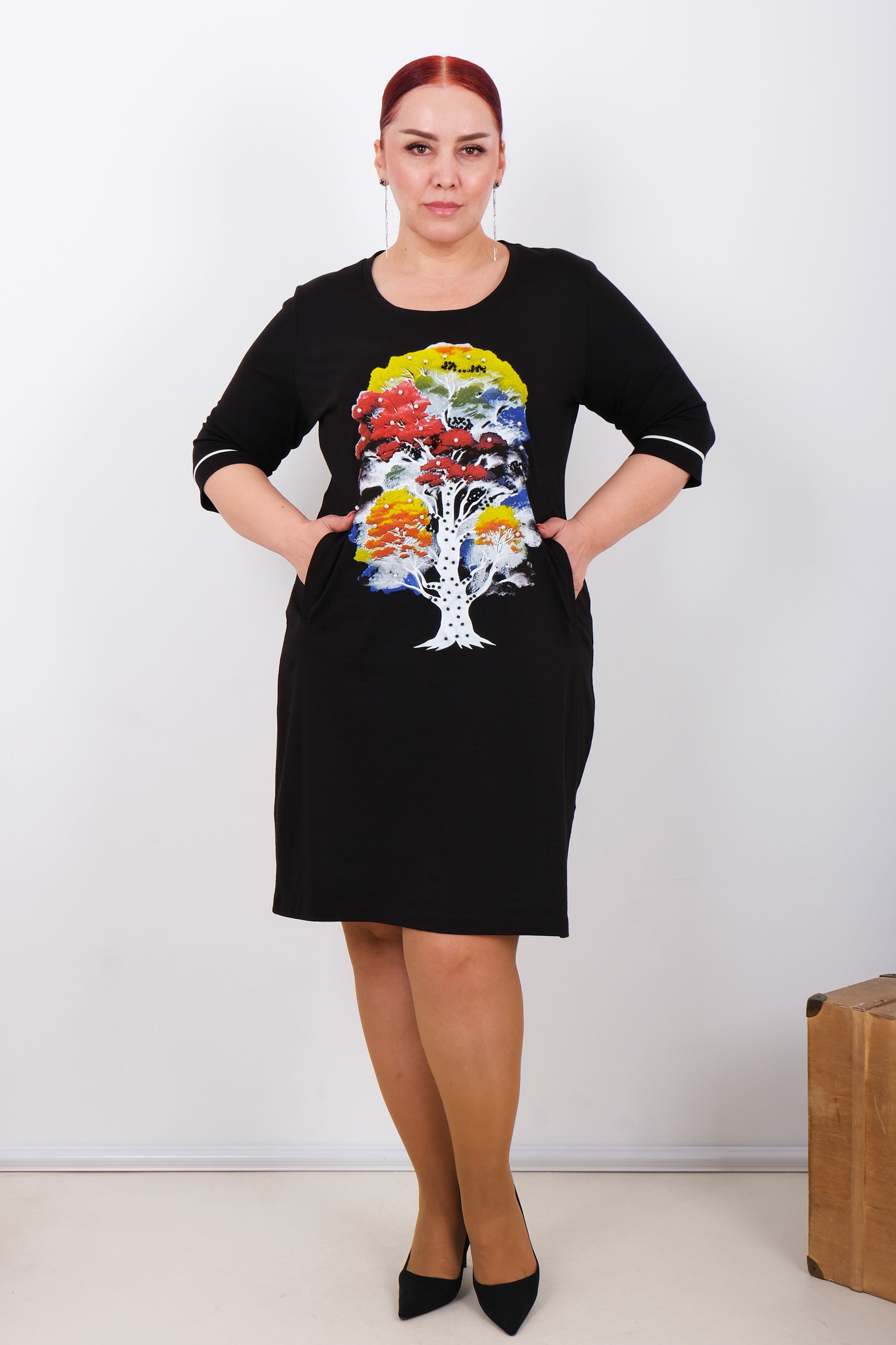 "STROM ŽIVOTA" - Luxusní tunikové šaty s třpytivou aplikací