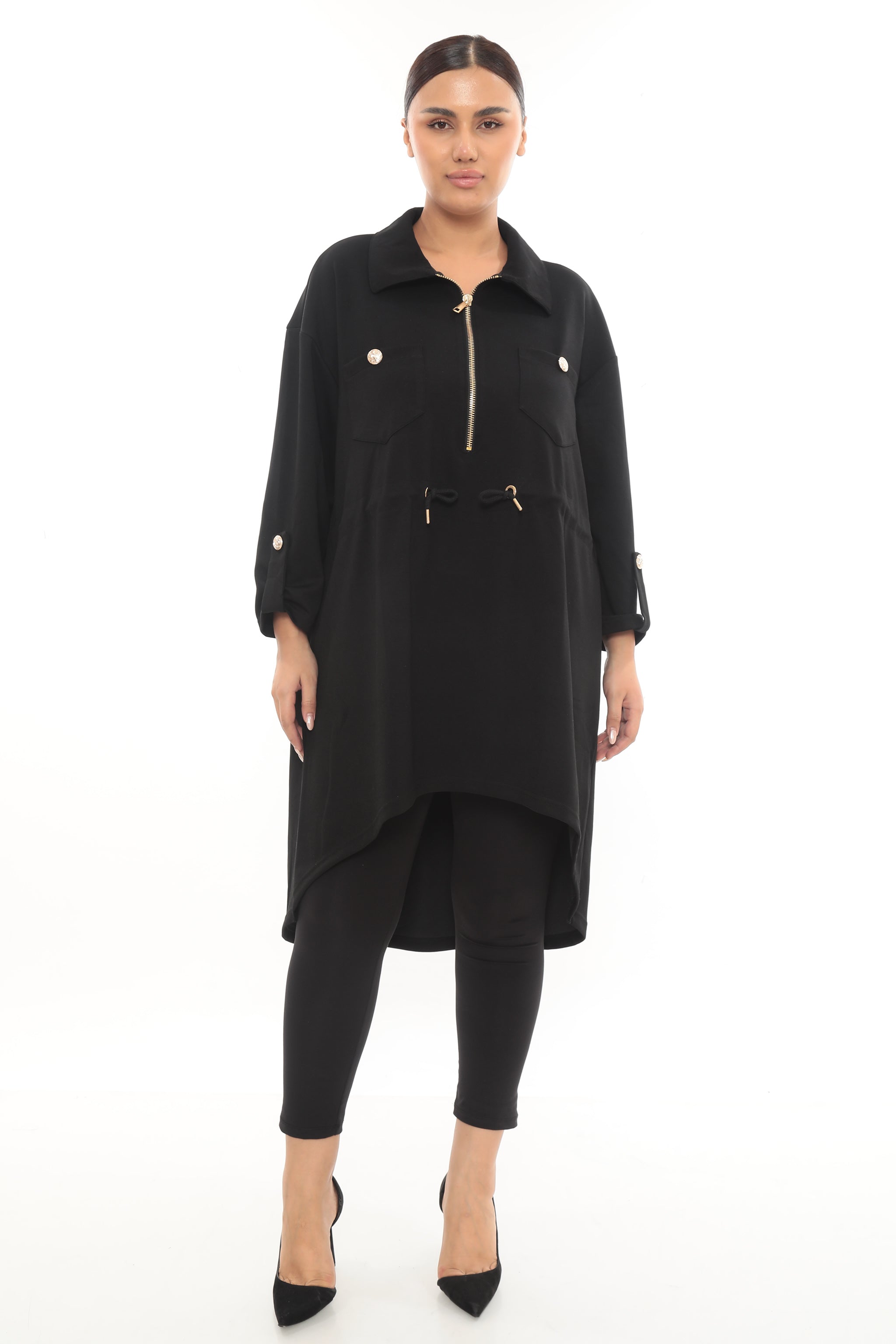 "URBAN QUEEN" - Luxusní prodloužená tunika se zlatými detaily