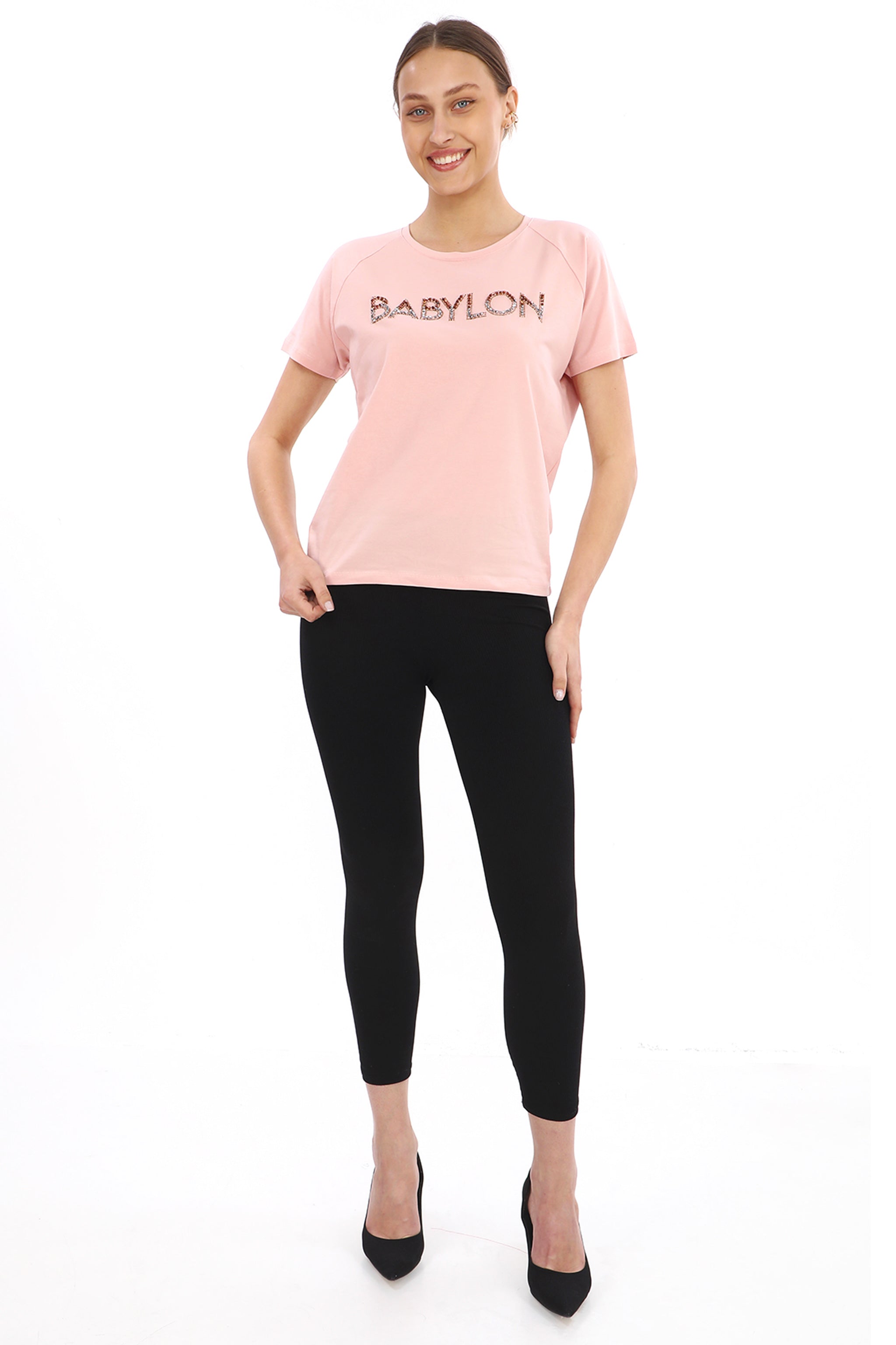 Dámské tričko s kamínky BABYLON Premium - zlaté a stříbrné