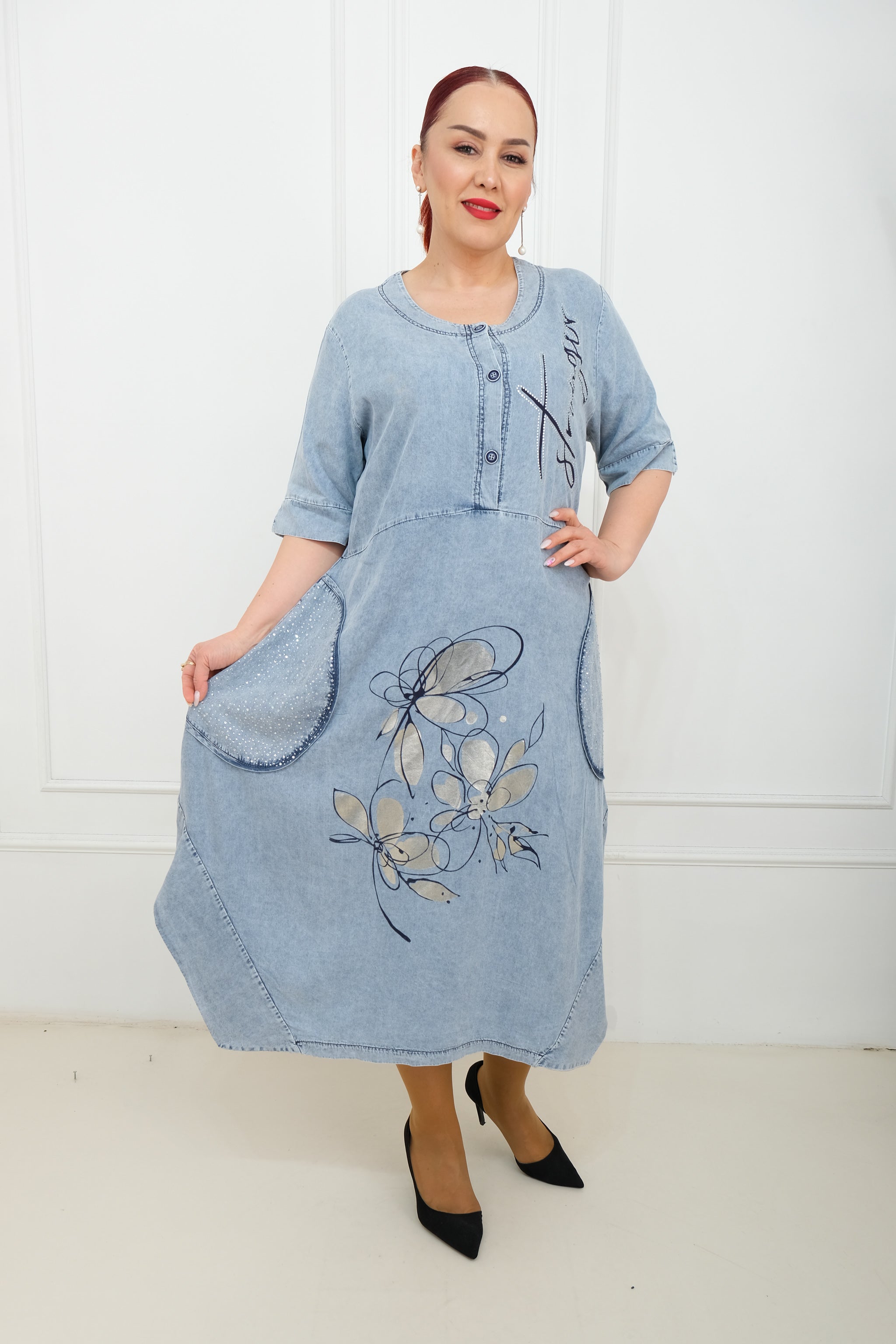 Džínové šaty "Stronger"