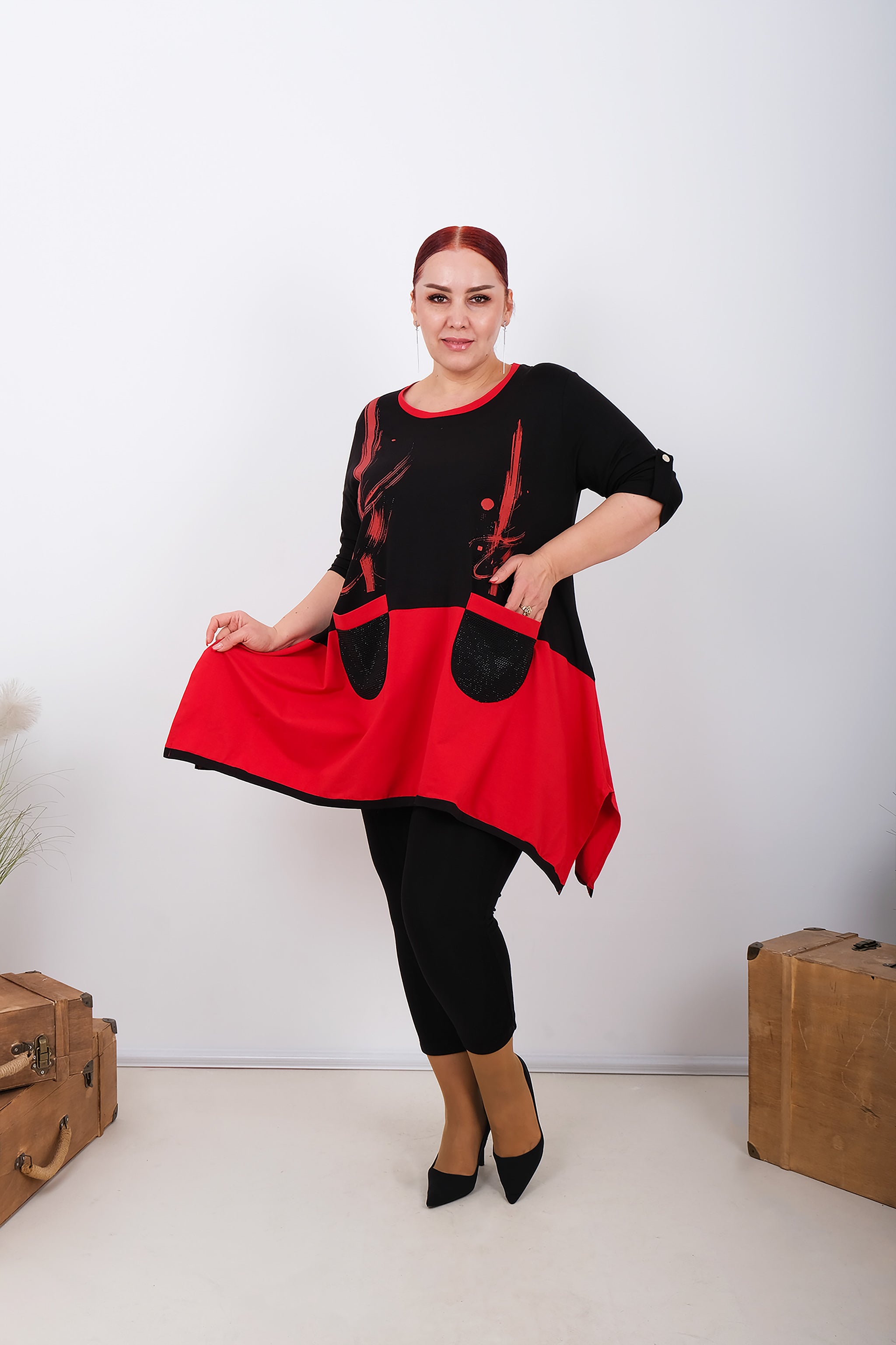 Oversized tunikové tričko s grafickým potiskem