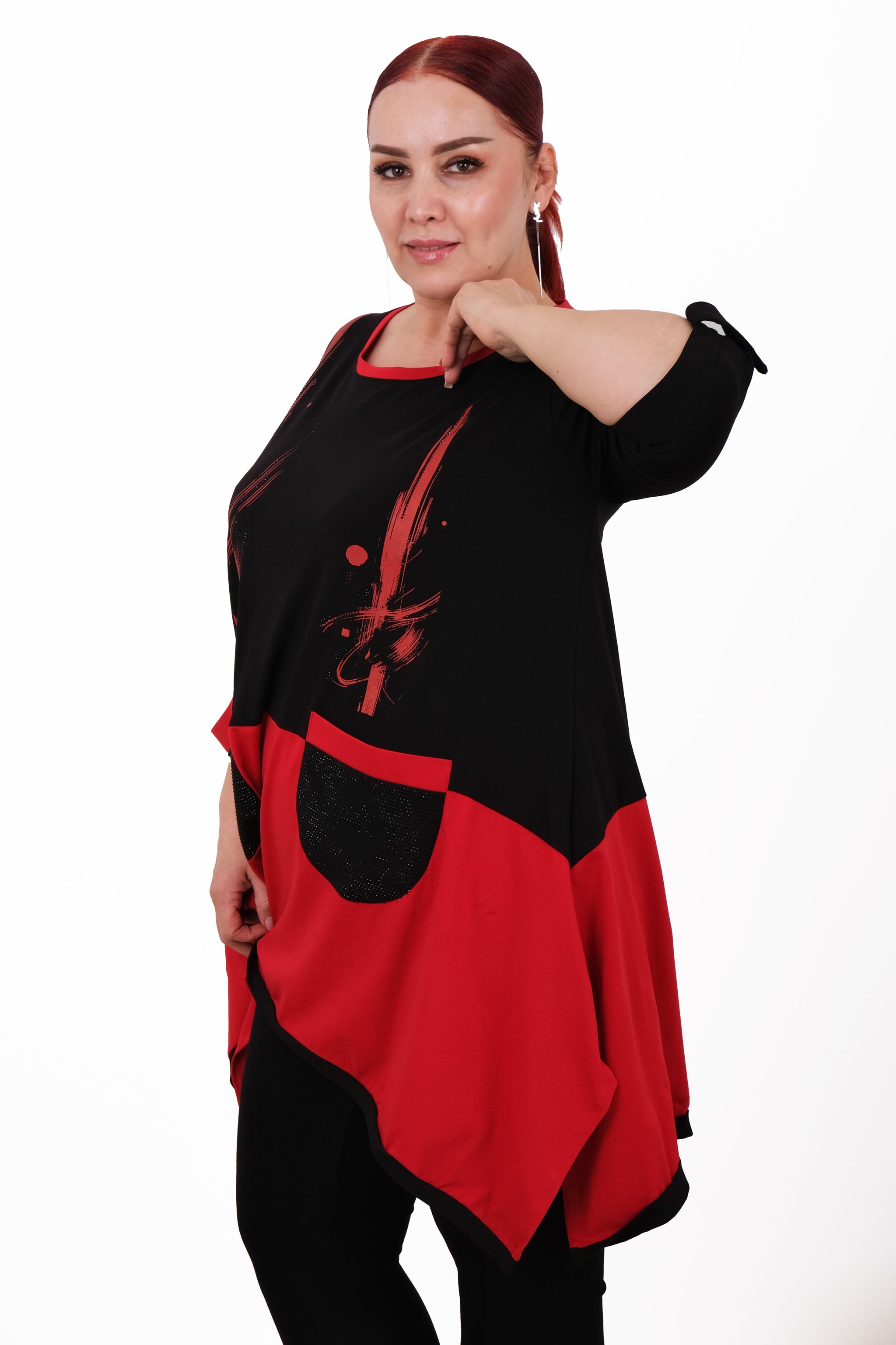 Oversized tunikové tričko s grafickým potiskem