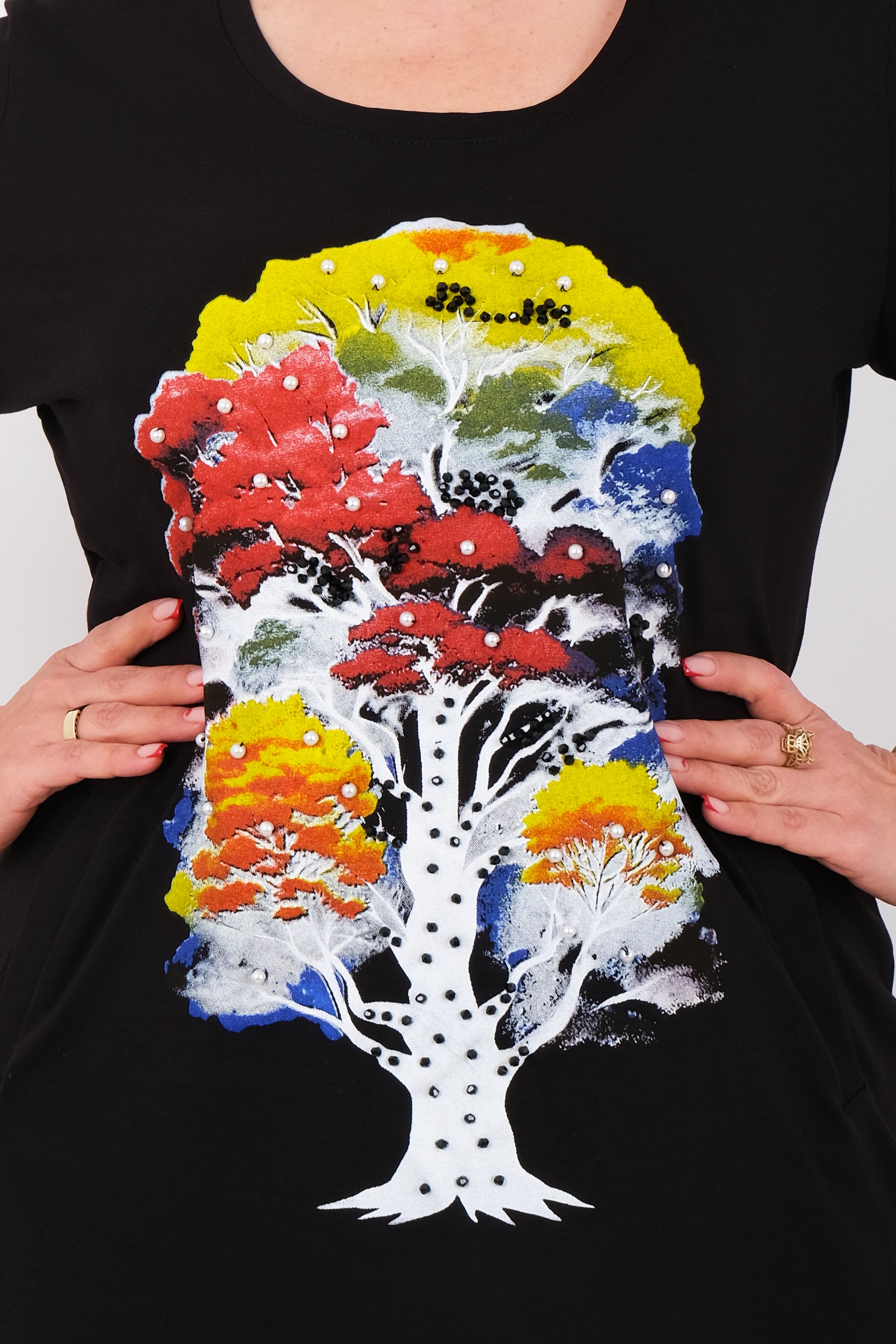 "STROM ŽIVOTA" - Luxusní tunikové šaty s třpytivou aplikací