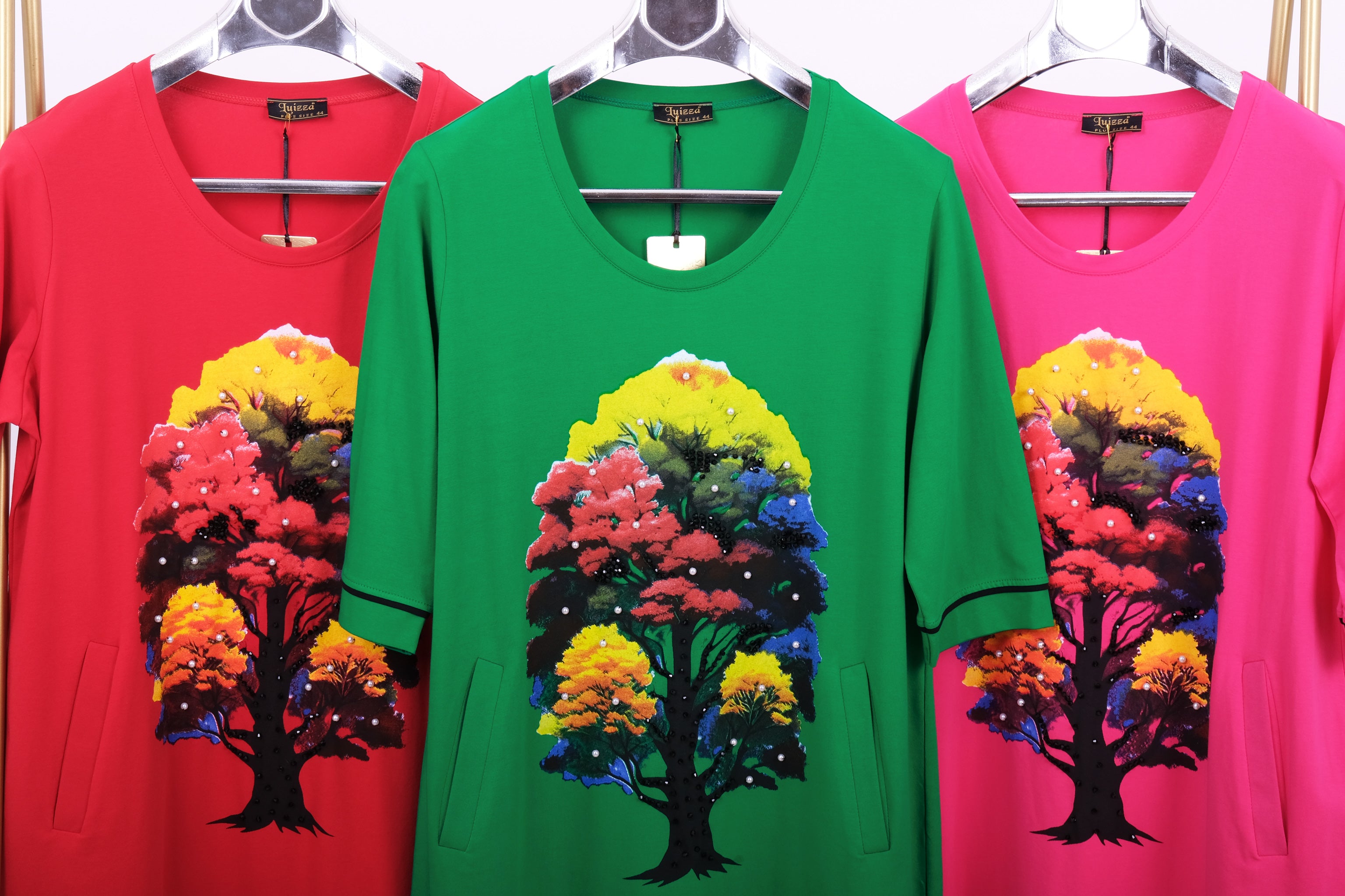 "STROM ŽIVOTA" - Luxusní tunikové šaty s třpytivou aplikací