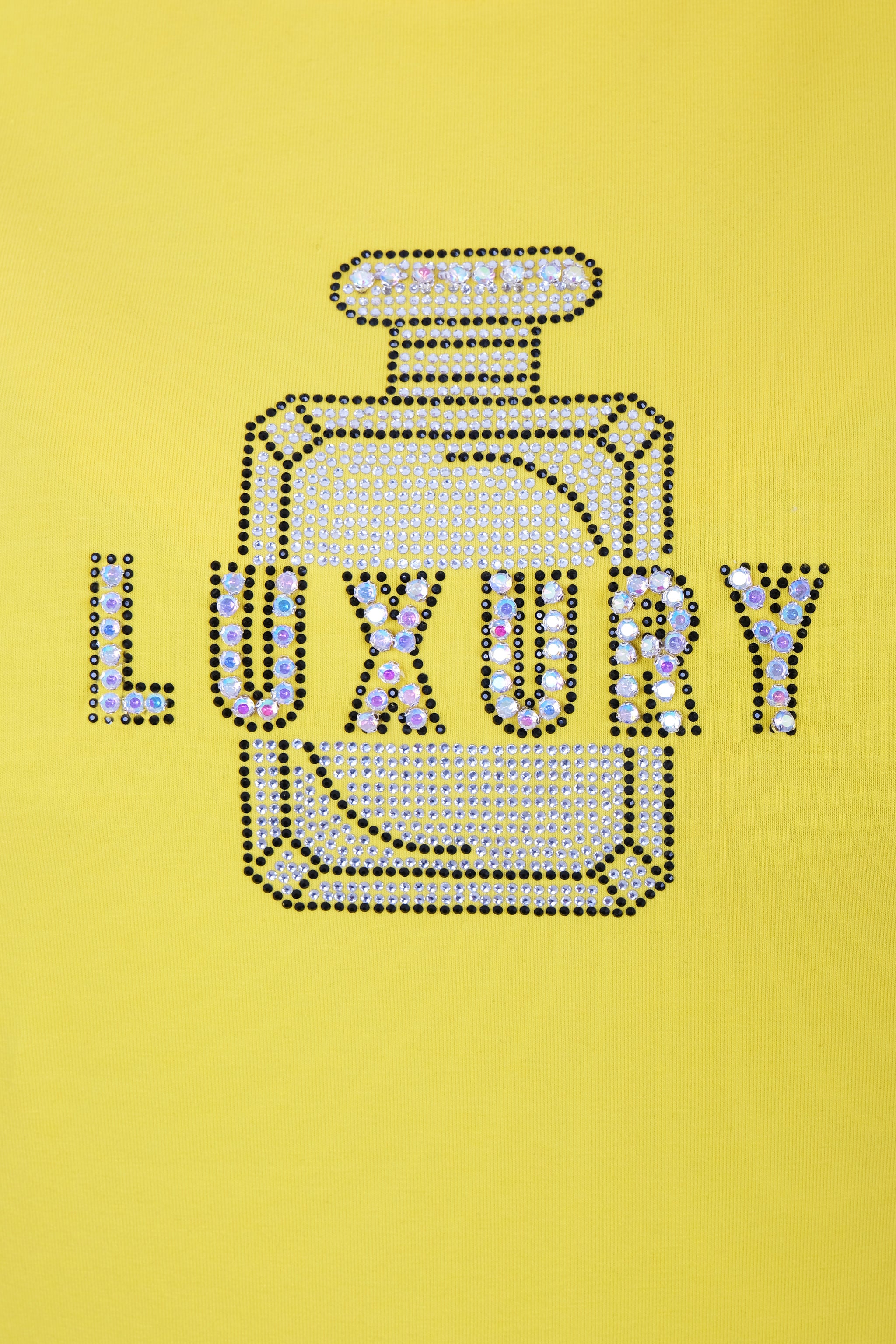 Stylové dámské tričko s kamínky "Luxury" - volný střih, krátký rukáv