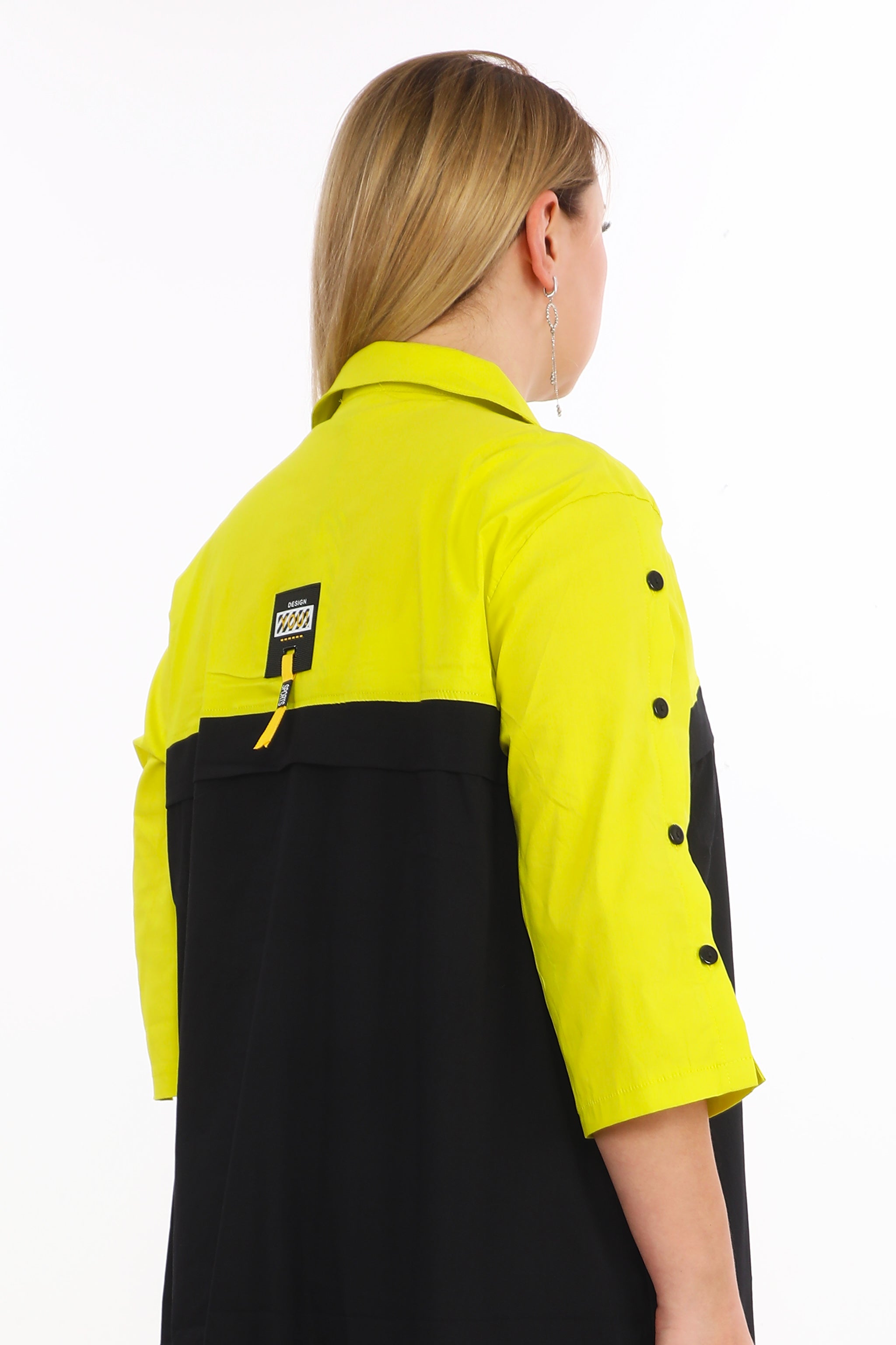 Košilové šaty se žlutým květem