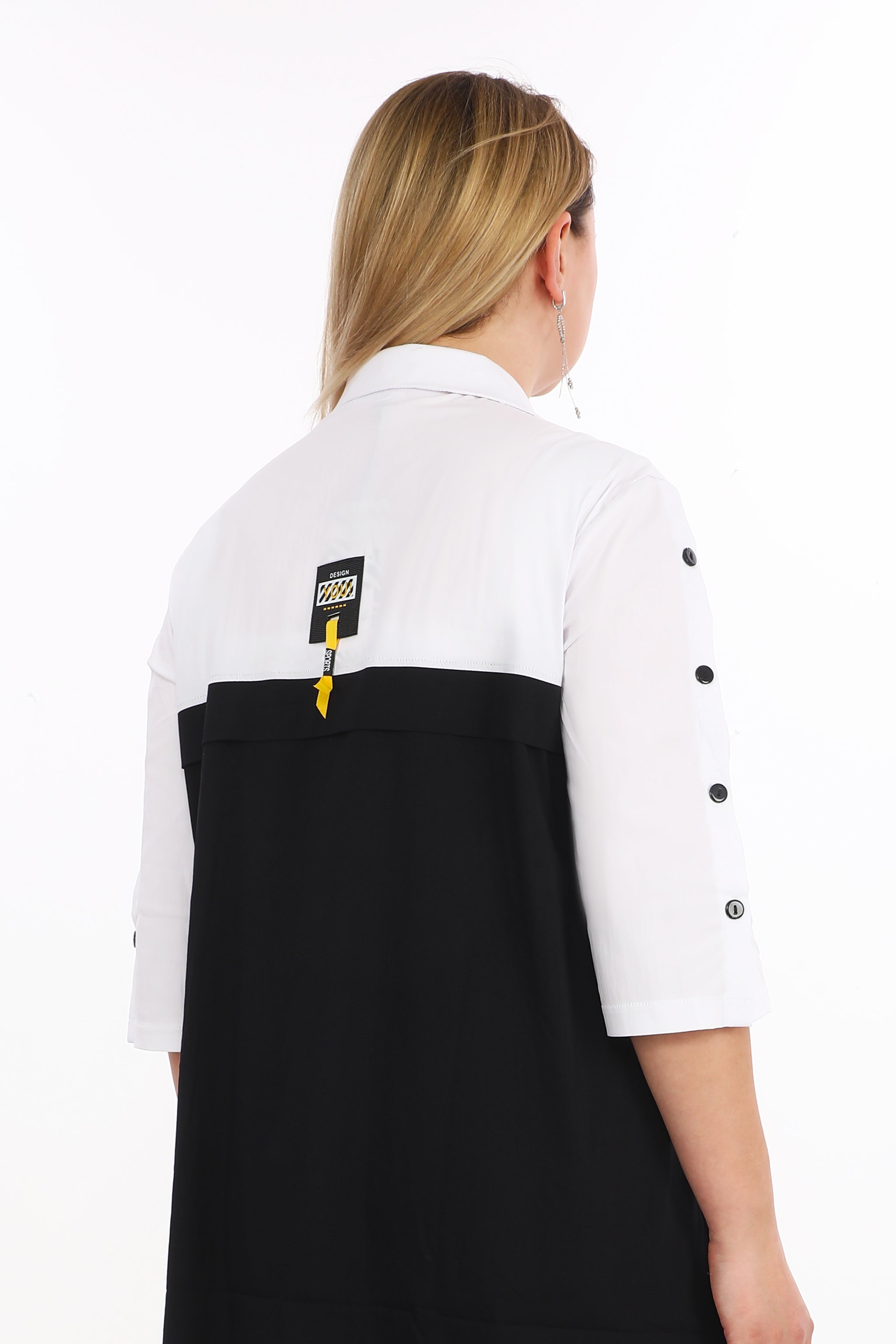 Košilové šaty se žlutým květem