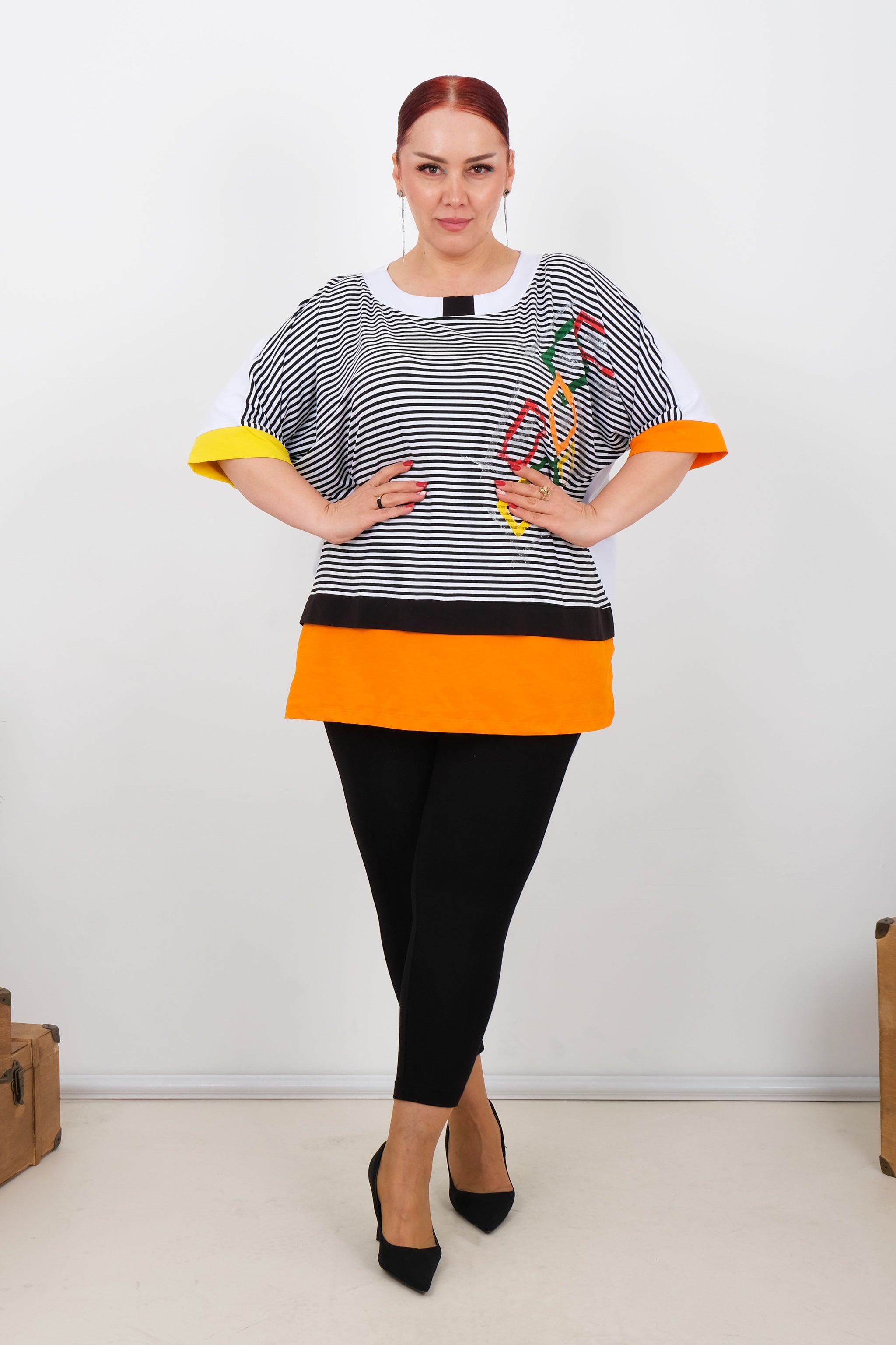 Dámské pruhované tričko "Color Blocks"