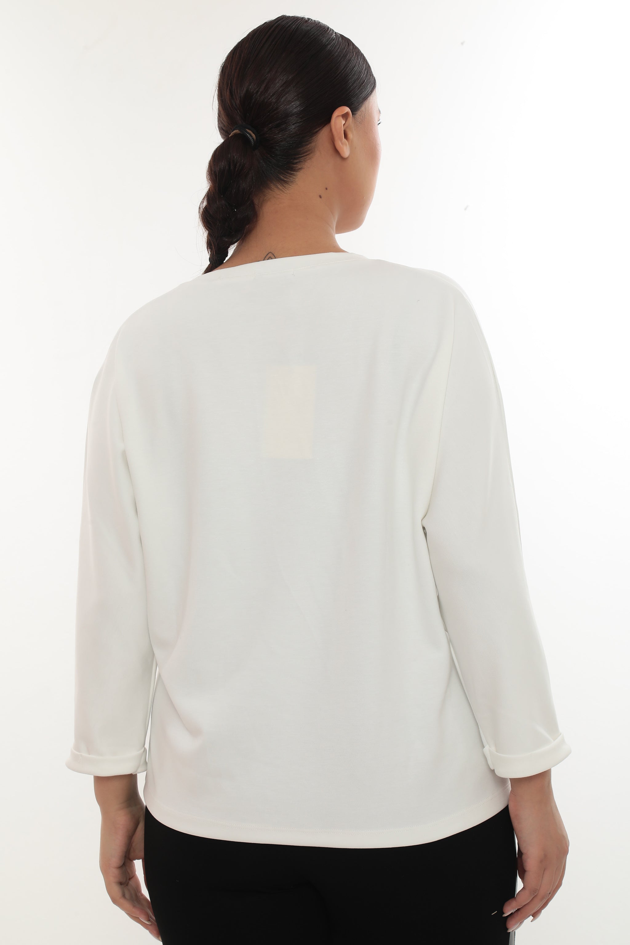 Stylová dámská tunika se zlatými aplikacemi – černá i bílá