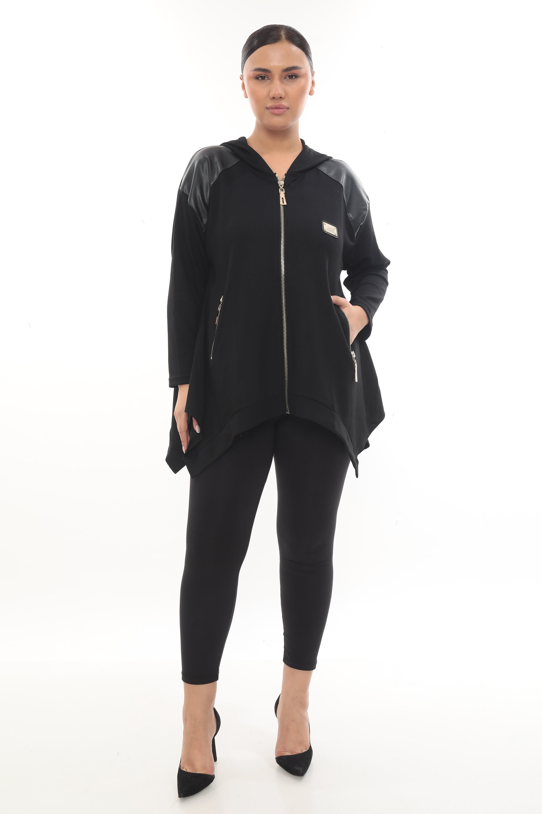 "SHADOW EDGE" - Asymetrická mikina s kapucí