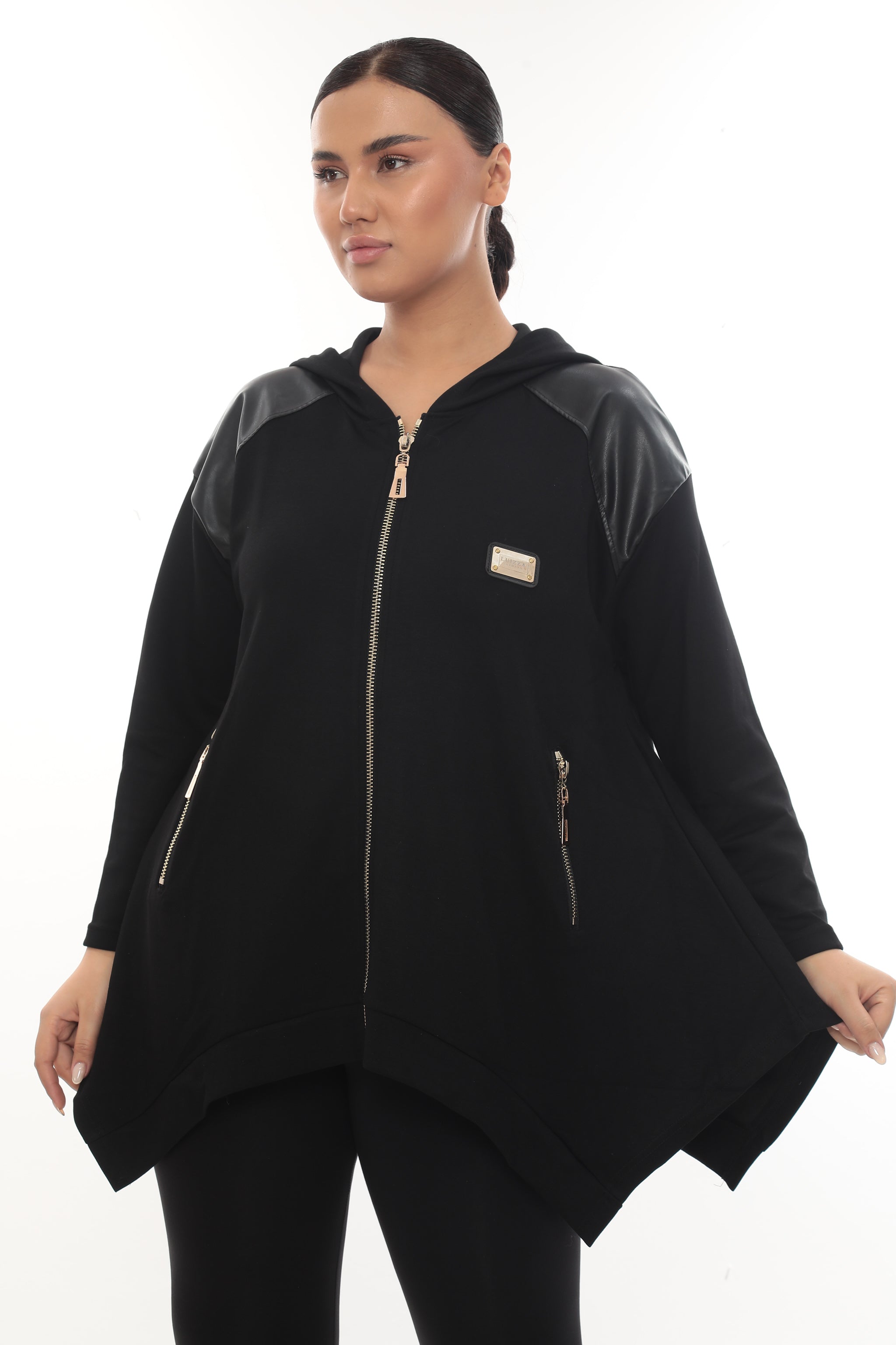 "SHADOW EDGE" - Asymetrická mikina s kapucí