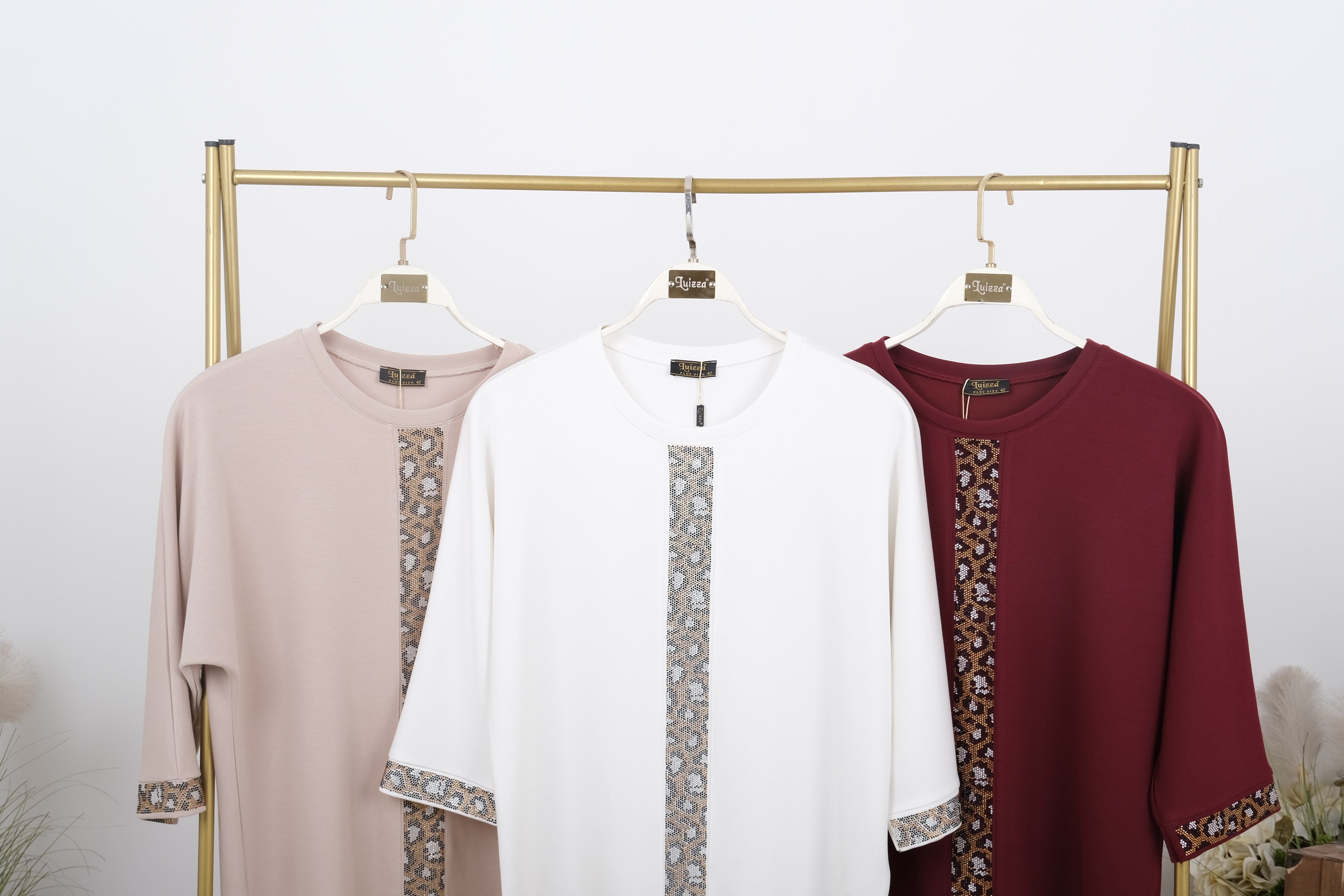 Dámská halenka Leopard Glam se zlatými kamínky - 4 barvy