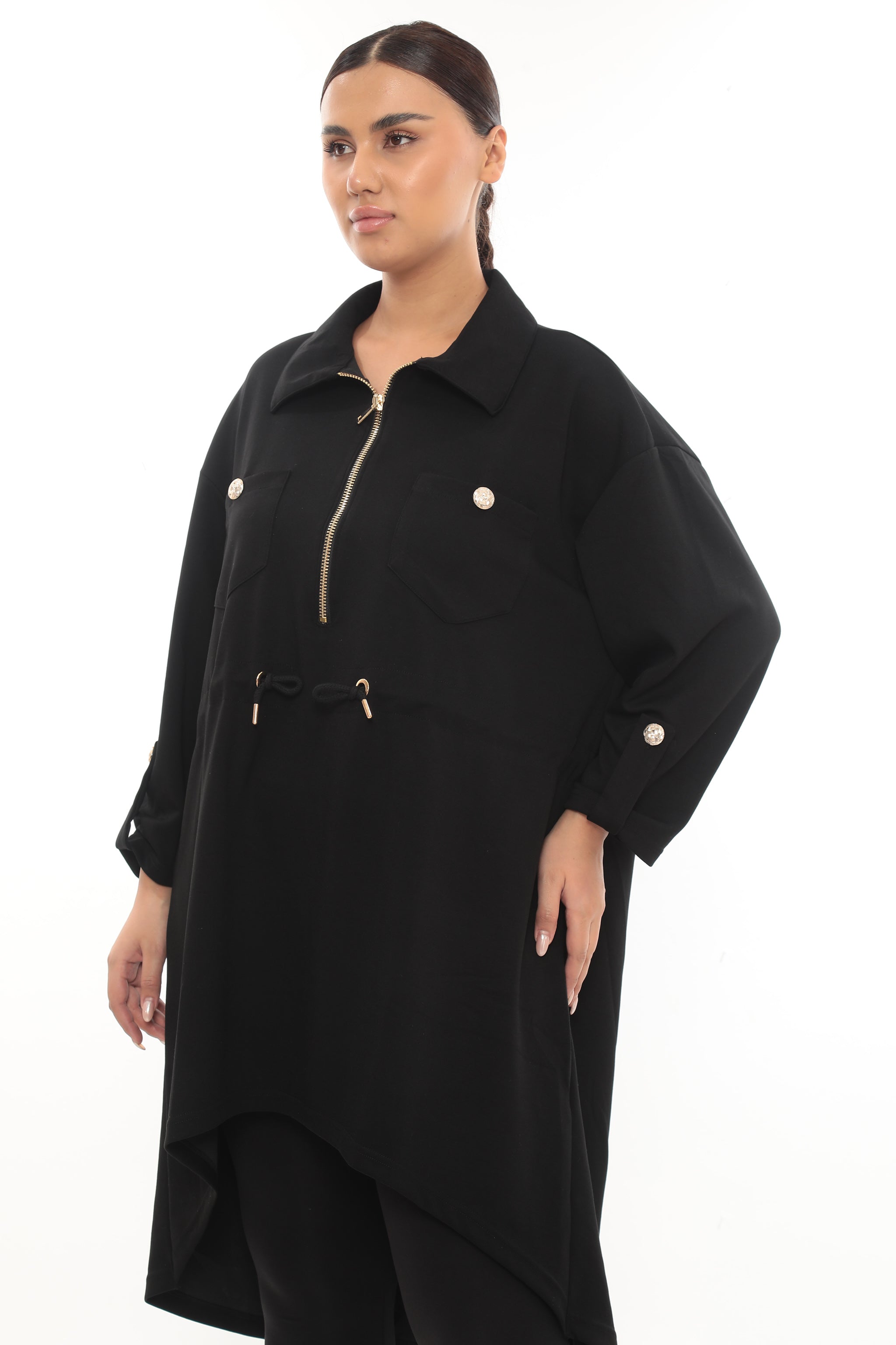 "URBAN QUEEN" - Luxusní prodloužená tunika se zlatými detaily