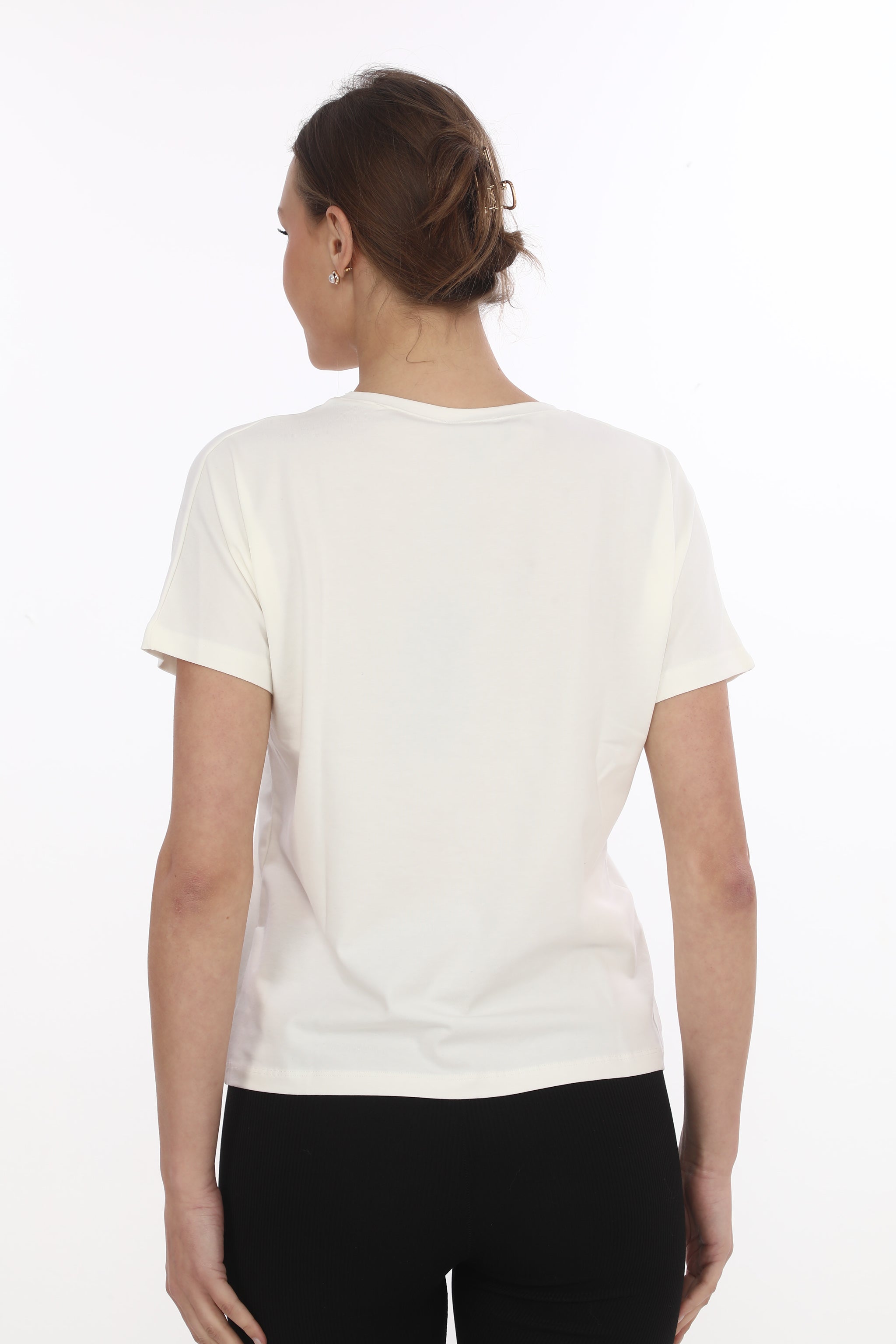 Dámské tričko s kamínky BABYLON Classic - zlatý nápis BB