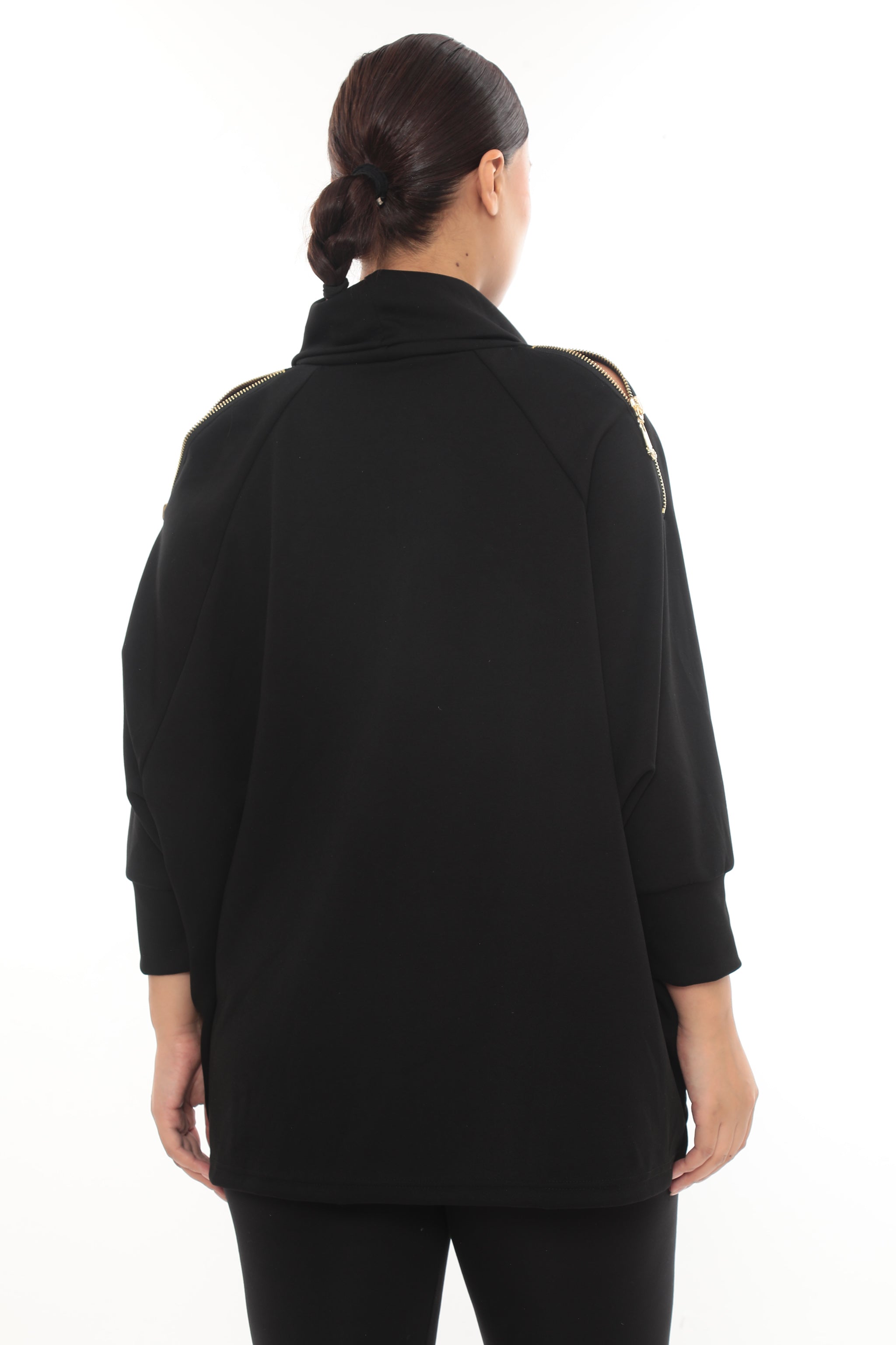 Dámská oversize mikina s vysokým límcem